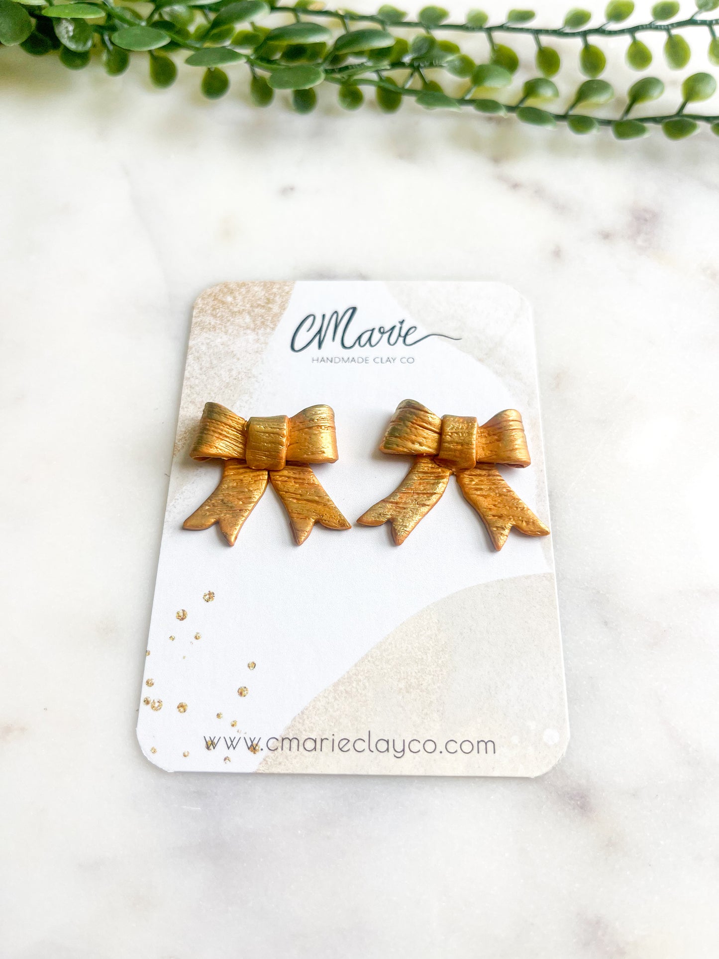 Brushed Gold Clay Bows
