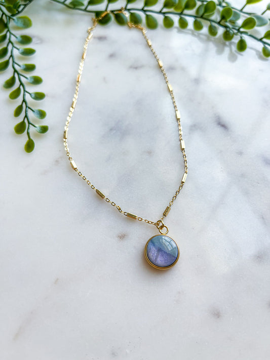 Blue Mother of Pearl Necklace